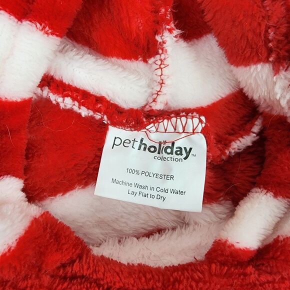 Santa Loves Me Fleece Dog Sweater Striped Size Large - Picture 3 of 8